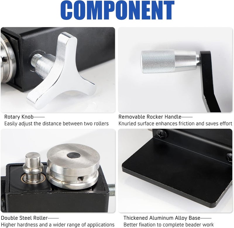 Dexepe Tube Pipe Tubing Beader Tool Bead Roller For 5/8" + Intake and Intercooler Piping For Aluminum Titanium Copper (Black) - Image 4